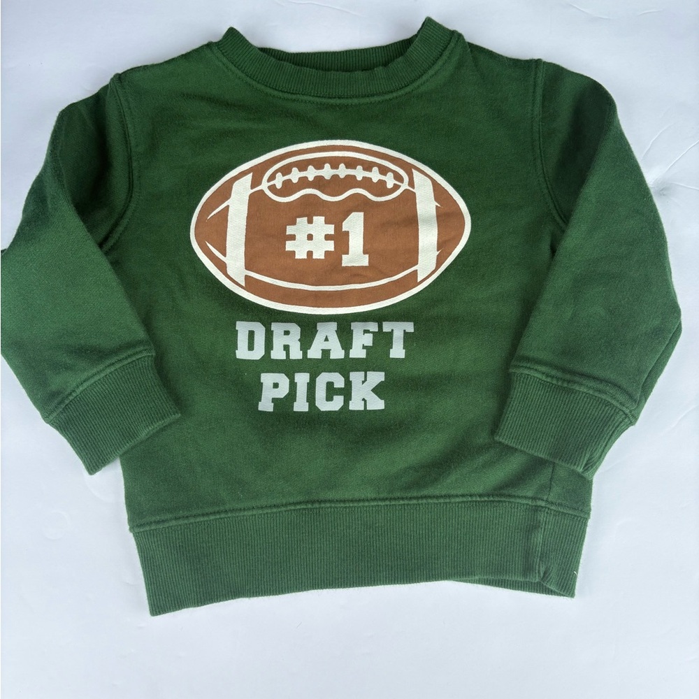 Falls Creek Green Sweatshirt w/ Football graphic 18 months
